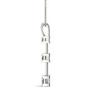 14K White Diamond Three Stone Pendant
