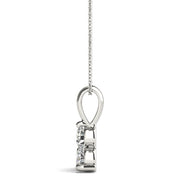 Round Diamond 3-Stone Pendant Necklace