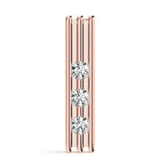 14K Rose Gold 3-Stone Diamond Pendant