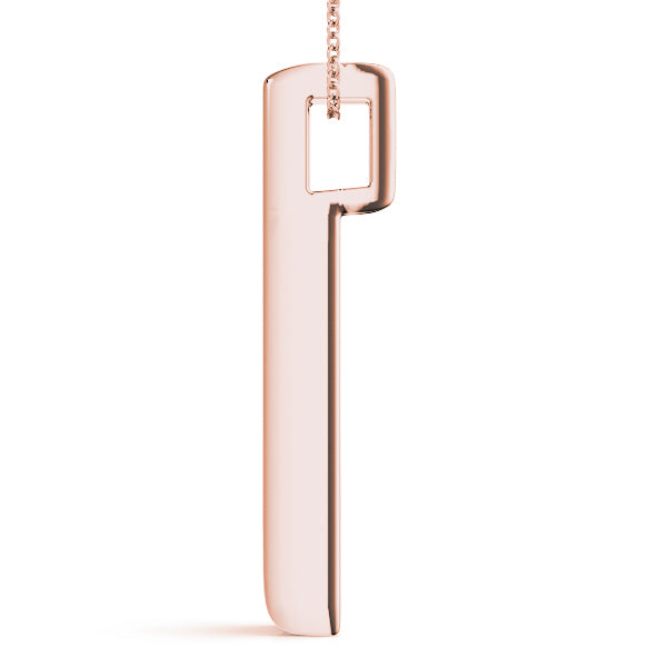 14K Rose Gold 3-Stone Diamond Pendant