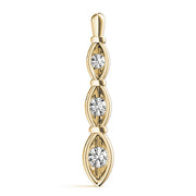 14K Yellow Gold 1/2 ct Diamond Three-Stone Pendant