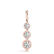 14K Rose Gold 0.35ctw Diamond Three-Stone Pendant