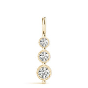 14K Yellow Gold 0.35ctw Diamond Three Stone Pendant