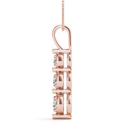 14K Rose Gold 0.35ctw Diamond Three-Stone Pendant