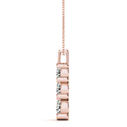 14K Rose Gold 1 ct Diamond Three-Stone Pendant