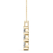 14K Yellow Gold 1 CT Diamond Three Stone Pendant