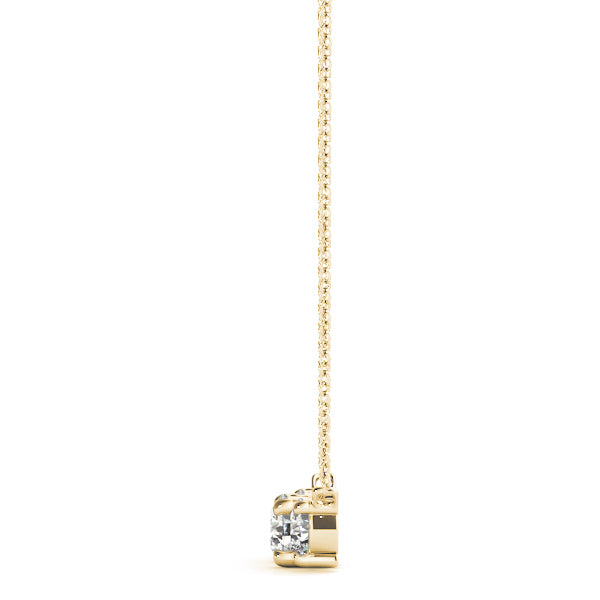 14K Yellow Gold Diamond Three-Stone Pendant Necklace