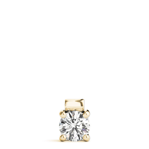 14K Yellow Gold 1ct Diamond Solitaire Pendant Necklace