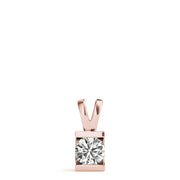 14K Rose Gold 1ct Diamond Solitaire Pendant