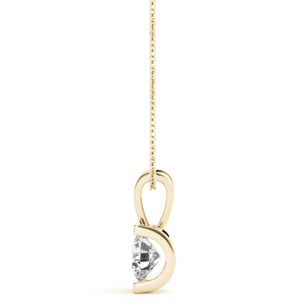 14K Yellow Gold 1ct Diamond Solitaire Pendant