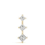 14K Yellow Gold Square Diamond Three-Stone Pendant