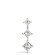 14K White Diamond Three Stone Pendant