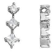 14K White Diamond Three Stone Pendant