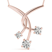 14K Rose Gold 1 CT Diamond Three-Stone Pendant