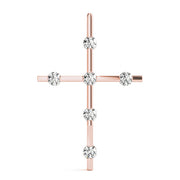14K Rose Gold Round Diamond Fashion Pendant