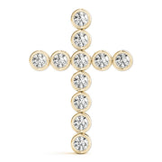 14K Yellow Gold Diamond Cross Pendant
