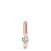 14K Rose Gold Round Diamond Solitaire Pendant