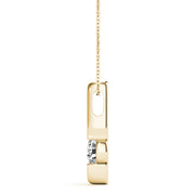 14K Yellow Gold 1/2 CT Diamond Solitaire Pendant