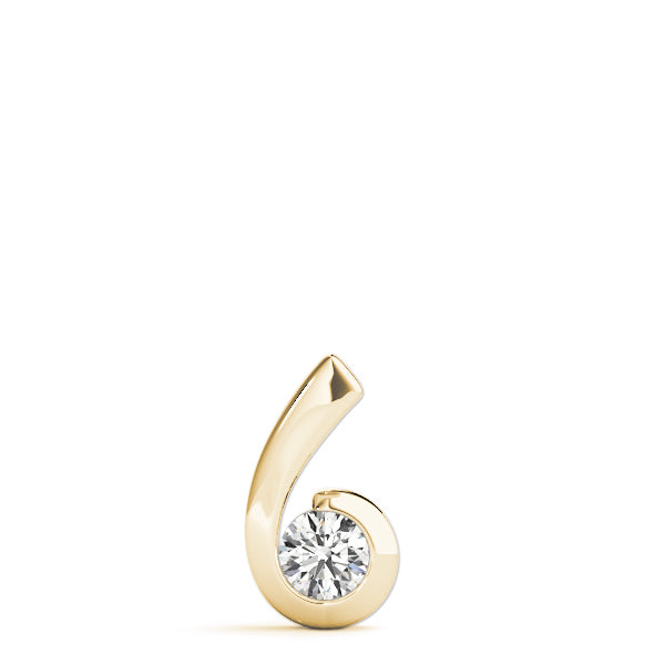 14K Yellow Gold 0.5 CT Diamond Solitaire Pendant