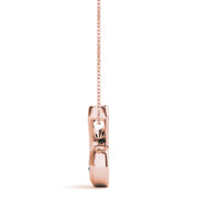 Rose Gold 0.5 CT Diamond Solitaire Pendant Necklace