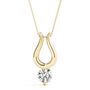 14K Yellow Gold 0.5 CT Diamond Solitaire Pendant