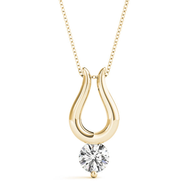 14K Yellow Gold 0.5 CT Diamond Solitaire Pendant
