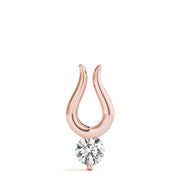 14K Rose Gold Round Diamond Solitaire Pendant