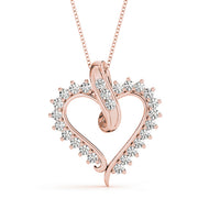 14K Rose Gold Round Diamond Fashion Pendant