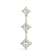 14K Yellow Gold Square Diamond Three-Stone Pendant