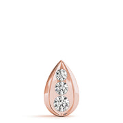 14K Rose Gold 1 ct Diamond Three-Stone Pendant Necklace