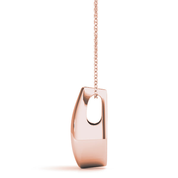 14K Rose Gold 1 ct Diamond Three-Stone Pendant Necklace