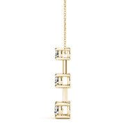 14K Yellow Gold 1 CT Round Diamond Pendant Necklace