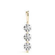 14K Yellow Gold 3-Stone Diamond Pendant