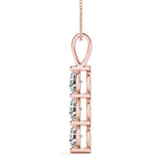 14K Rose Gold 1 CT Diamond 3-Stone Pendant