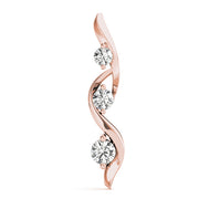 14K Rose Gold 0.35ctw Diamond Three-Stone Pendant