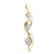 14K Yellow Gold 1/2 ct Diamond Three-Stone Pendant
