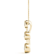 14K Yellow Gold 0.35ctw Diamond Three Stone Pendant