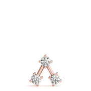 14K Rose Gold 1 CT Diamond 3-Stone Pendant