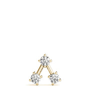 14K Yellow Gold 3-Stone Diamond Pendant