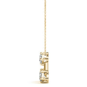 14K Yellow Gold 3-Stone Diamond Pendant