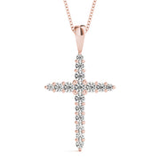 14K Rose Gold Diamond Cluster Pendant