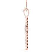 14K Rose Gold Diamond Cluster Pendant
