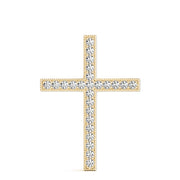 14K Yellow Gold Diamond Cross Pendant