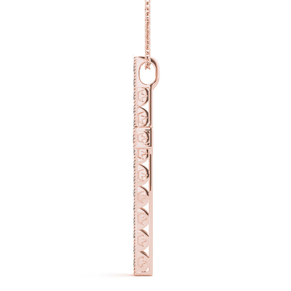 Rose Gold Diamond Cross Pendant - 0.25 ctw