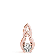 14K Rose Gold 1/3 CT Diamond Solitaire Pendant