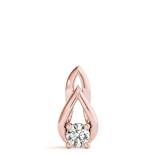 14K Rose Gold 1/3 CT Diamond Solitaire Pendant
