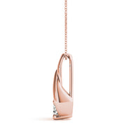 14K Rose Gold 1/3 CT Diamond Solitaire Pendant