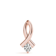 14K Rose Gold Round Diamond Solitaire Pendant