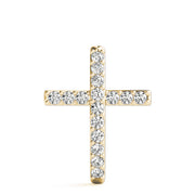 14K Yellow Gold Diamond Cross Pendant