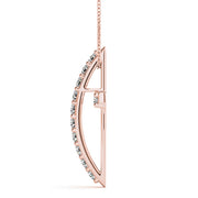 14K Rose Gold Round Diamond Fashion Pendant